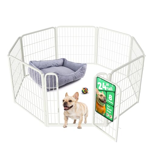 FXW Homeplus Unleashed Indoor Dog Playpen - Stress-Free and Safe Play, Heavy Duty 24 Inch 8 Panels Dog Pen for Puppy and Small Dogs, White│Patented - color: White, size: 24"H