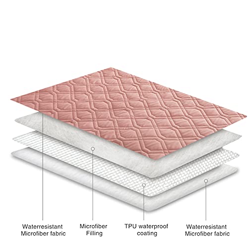 Ameritex Waterproof Dog Bed Cover Pet Blanket for Furniture Bed Couch Sofa Reversible - color: Pink+burgundy, size: 30x53 Inch (Pack of 1)