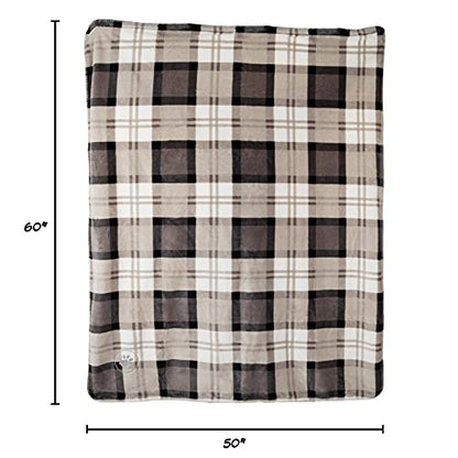 PETMAKER Pet Blanket - Reversible Waterproof Plaid Throw Protects Couch, Car, and Bed from Spills, Stains, or Fur - Dog and Cat Blankets (Gray), Large - color: Gray Plaid, size: Small