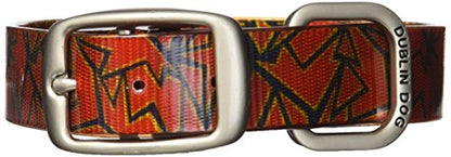 Dublin Dog Koa Collection Shattered 12.5 by 17-Inch Dog Collar, Medium, Magma Orange