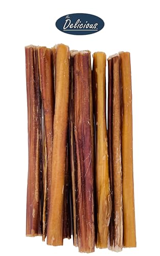 Bully Sticks for Dogs, 10 Count, 6 Inch Extra Thin, Consistent Thickness, All Natural, Grass Fed, Rawhide-Free, Single Ingredient, Long Lasting Dog Chews