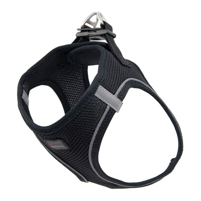 Filbert Dog Harness Small Sized Dog, Step-in Reflective Harness Small Sized Dogs, Puppy Vest, Mesh Vest, Adjustable, Soft, High Reflectivity, Breathable Fabric, Heavy Duty, Black - color: Black, size: XS (Chest: 12.75 - 13.75")