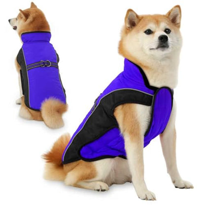 Dog Coat, Water-Resistant Dog Clothes, Warm Fleece Lining Dogs Coats, Winter Windproof Dogs Jackets with Reflective, Pet Vest for Small Medium Large Pets - 1 PCS - color: Dark Blue, size: M ( 14-25 LB | 14.96"Neck Girth )