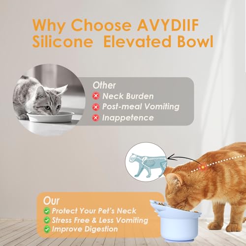 Elevated Cat Bowl, Silicone Kitten Bowls for Food and Water, Wide Shallow Cat Food Dish, Whisker Fatigue, Lead & Cadmium Free, Great Height for Pets (Pink) - color: Pink