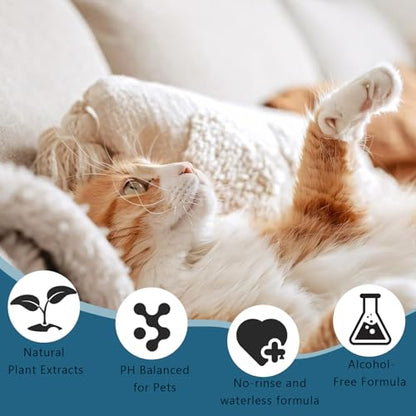 Pet Steam Brush for Dog & Cat – 3-in-1 Spray Hair Removal for Grooming, Softens Fur & Reduces Static 2*Shampoo(Steam Brush not Included) - size: 7.8"-400ML