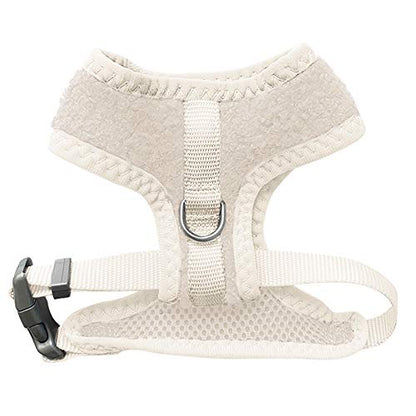 La La Pet® Cute Small Dog Harness with Velvet Leash Mesh Padded Vest Harness for Walking Small Medium Dogs and Cats (Beige, M) - color: Beige, size: M