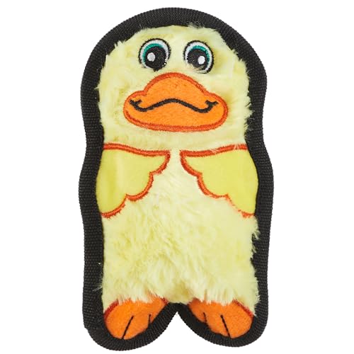 Outward Hound Durablez Minis – Squeaky Plush Dog Toy, No Stuffing for Less Mess, Interactive & Tough, Jumbo Squeaker, Puppies & Small Dogs, Duck, 6" - color: Duck, size: X-Small (Pack of 1)