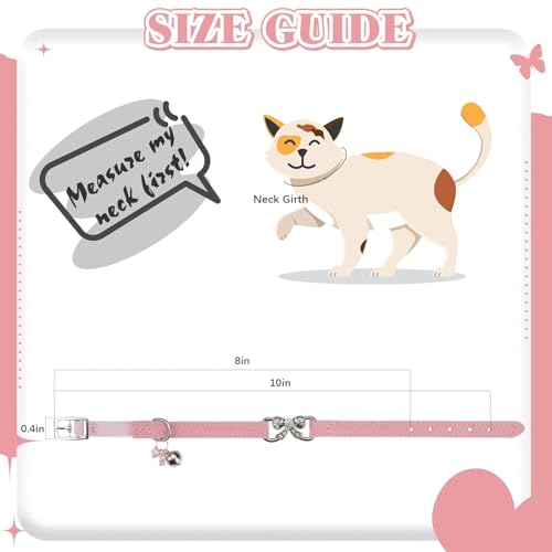 BINGPET Bling Cat Collar with Bells and Safety Belt,Adjustable Soft Velvet Kitten Collar with Diamond Bow,Cute Pink Cat Collars for Girl Cats(Pink, Neck Girth 8"-10") - color: Pink(Bowknot), size: Neck Girth 8"-10"