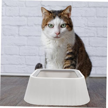 YARNOW Floating Pet Water Bowl Reusable Feeder Spill Design Material Innovative Floating Disk for Dry Drinking for Cats and Puppies - color: White