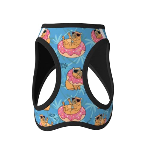 Funny Capybara Pet Harness Escape Proof Dog Harness Adjustable Mesh Padded Reflective Dog Vest Harness and Leash Set Large - color: Style 2, size: Large