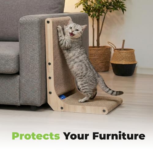 Best Pet Supplies Catify Cat Scratcher, Fun Interactive Scratchers, Posts, Poles, Claw Safe, Furniture Saver Indoor Play Support Natural Cat Behaviors Heavy Duty - L-Shape Scratcher, 16.5 x 11.4 - color: L-Shape - 16.5 x 11.4 x 26.77"
