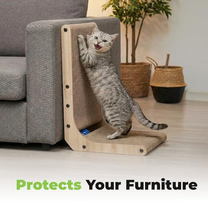 Best Pet Supplies Catify Cat Scratcher, Fun Interactive Scratchers, Posts, Poles, Claw Safe, Furniture Saver Indoor Play Support Natural Cat Behaviors Heavy Duty - L-Shape Scratcher, 16.5 x 11.4 - color: L-Shape - 16.5 x 11.4 x 26.77"