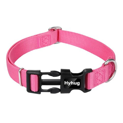 Medium Dog Collar, Pink:Heavy-Duty Quick-Release Nylon Buckle, Adjustable & Durable, Cute Dog Collar (Medium, Candy Pink) - color: Candy Pink, size: Medium