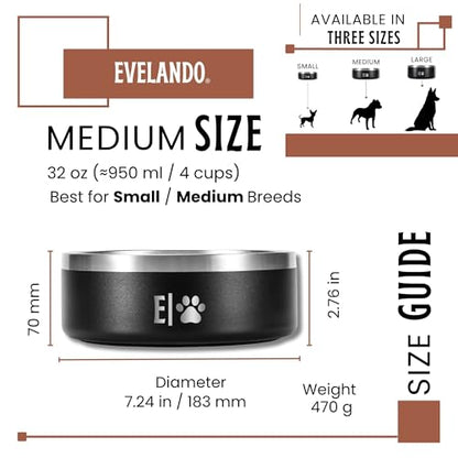 64 oz - 8 Cups Stainless Steel Dog Bowl – Triple-Insulated Pet Dish Keeps Water Cold & Food Warm – BPA-Free, Non-Slip Base – Durable & Elegant Feeding Bowl for Small & Medium Dogs & Cats - size: 64 oz / 8 cups