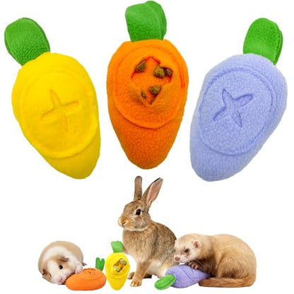 Hamiledyi Guinea Pig Toys Rabbit Foraging Enrichment Toy Slow Feeder Food Hide Puzzle Toys Boredom Relief and Foraging Fun (3 Pieces) - size: 3 Pieces