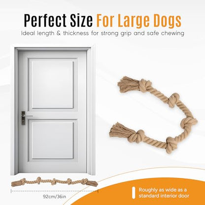Ali+Oli Pets Dog Rope Toy for Large Dogs, Heavy Duty 5-Knot Cotton Tug-of-War Rope for Aggressive Chewers, Durable Interactive Chew Toy