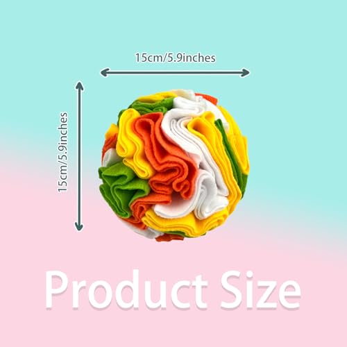 Dog Snuffle Ball, Dog Treat Toys Interactive Sniff Ball, Dog Enrichment Snuffle Ball Dog Puzzle Feeder for Exercise,Sniff Training& Slow Feeding (Orange White Mix, 15cm) - color: Orange white mix