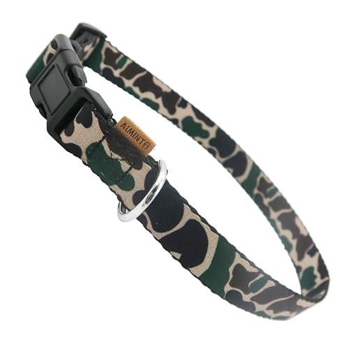 Dog Collar, Cute Camouflage Pattern, Soft and Adjustable Collar with Quick Release Buckle (XS (Neck 9-13", Width 3/8"), Camouflage Green) - color: Camouflage Green, size: XS (Neck 9-13", Width 3/8")