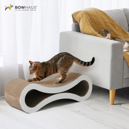 CAPHAUS Infinity Cat Scratcher Lounger, Reversible Scratcher, Large Cat Scratching Pad, Cat Scratching Board, Scratch Pad for Indoor Cats, Brown - size: Brown