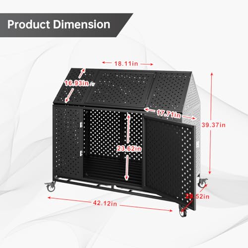 42" Heavy Duty Dog Crate Large Dog cage Strong Metal Dog Kennels and Crates for Large Dogs Top Open with 2 Doors 4 Lockable Wheels 2 Removable Trays - size: 42 inch - Metal Plate