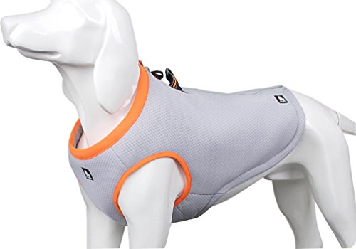 SGODA Dog Cooling Vest Harness Cooler Jacket Grey Orange Medium - color: grey with orange, size: Medium Chest 20.5-24"