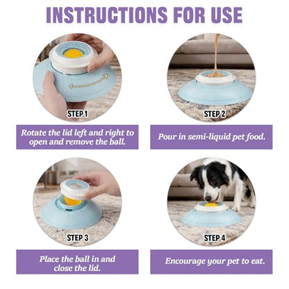 2 PCS Dog Lick Sphere Slow Feeder, Non-Slip Licking Bowl with Suction Cup, Enrichment Puzzle Feeder,Treat Dispenser for Liquid & Soft Food, for All Dogs and Cats