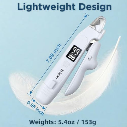 2-in-1 Dog & Cat Nail Clipper and Grinder with LED Light, Low-Noise Electric Pet Nail Trimmer, Safety Lock & Nail Catcher, USB-C Rechargeable, 3 Grinding Ports for Cats & Small to Medium Dogs