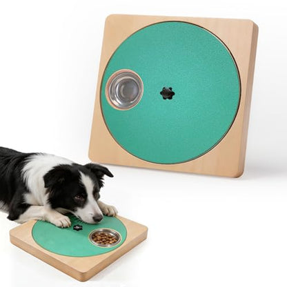 Dog Nail Scratch Board with Treat Box, 3-in-1 Wooden Dog Scratch Board for Nails, Adjustable Interactive Dog Nail File Toy for Stress-Free Grooming, Slow Feeder Puzzle Toy for Dogs