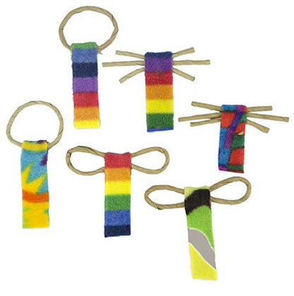 CAT Dancer Products Cat Chaser with Colorful Fleece, Interective Toy for Exercise (Pack of 6), 4 x 1.5 x 1 inches