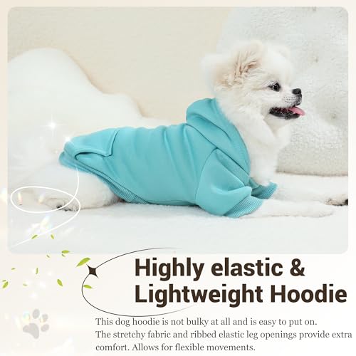 Pet Hoodie Dog Sweater for Small Dogs Girl Boy, Winter Puppy Sweatshirts with Pockets Hood, Warm Fleece Lined Dog Clothes Chihuahua Coat Clothing Puppy Cat Custume, X-Small - color: Lavender+Cadet Blue, size: X-Small