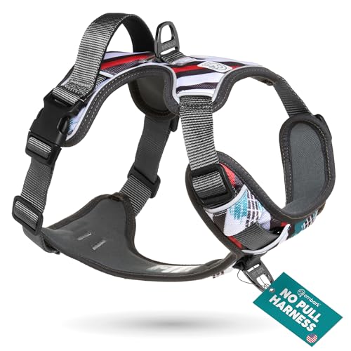 Embark Adventure Medium Dog Harness – No-Pull, Reflective Trim, Military-Grade Nylon, Front Clip with Gel-Lined Handle - color: Maverick, size: M