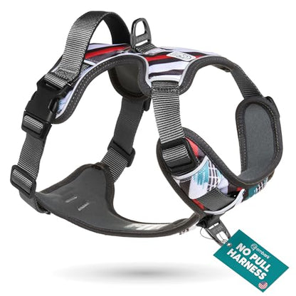 Embark Adventure Medium Dog Harness – No-Pull, Reflective Trim, Military-Grade Nylon, Front Clip with Gel-Lined Handle - color: Maverick, size: M