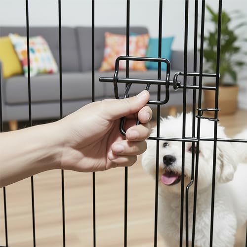 Dog Playpen - Foldable Metal Exercise Puppy Play Pen with 8 24x30in Panels - Indoor/Outdoor Pen with Door for Dogs, Cats or Small Animals by PETMAKER - size: 24" X 30"