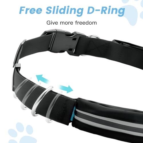 Waist Leash for Medium Large Dog Walking, Bungee Hands Free Leash with Zipper Pouch, Around The Waist No Pull Running Dog Belt, Padded Handle Jogging No Hands Heavy Duty - color: Blue