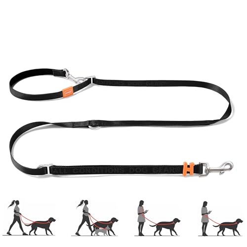 Hands Free Dog Leash with Padded Handle,Multifunctional Crossbody Waist Leash for Walking Running Jogging Training,7.5 FT Nylon Adjustable Length for All Breeds(Black, Standard) - color: Black, size: Standard