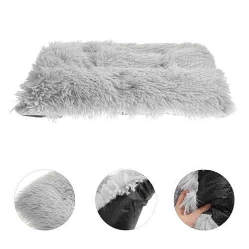 SUPVOX Plush Cat Sleeping Mat and Dog Pad Warm Long Velvet Cushion for Small Dogs and Cats Indoor Comfortable Pet Bed Gray S Size Random Style