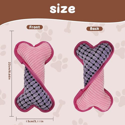 Squeaky Dog Toys to Keep Them Busy Squeaky Dog Toys with Soft Fabric, for Small, Medium, and Large Dogs for Daily Interaction, Companion Training 1Pcs (Color: Pink)