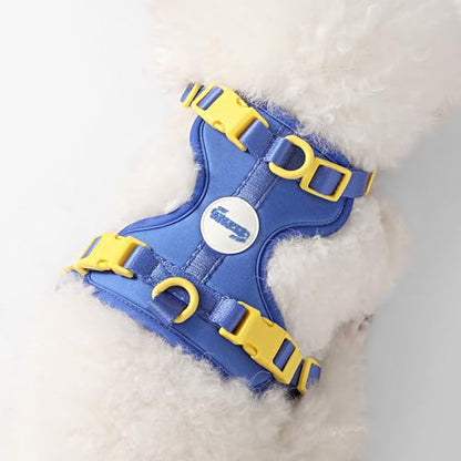 HNS1000C Arlo Extra Small Adjustable Soft Padded No Pull Pet Harness with 3 Buckles and 3 Leash Clips, Curaçao - color: Dark Blue, size: X-Small (Chest: 11.8 - 17")