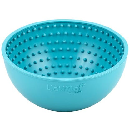 LickiMat Wobble, Dog Slow Feeder Bowl Lick Mat, Boredom Anxiety Reducer; Perfect for Food, Treats, Yogurt, or Peanut Butter. Fun Alternative to a Slow Feed Dog Bowl, Turquoise - color: Turquoise