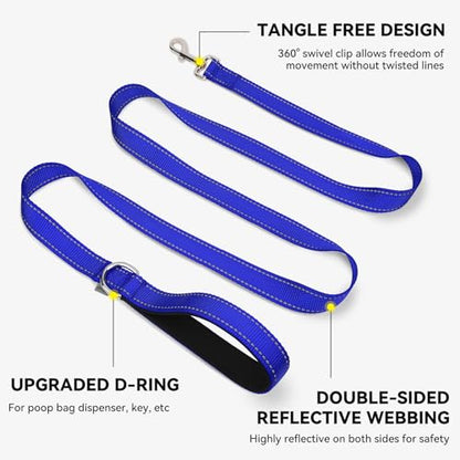 Joytale Dog Leash, 4 FT Double-Sided Reflective, Padded Handle Nylon Heavy Duty Leashes for Small Dogs Walking, Navy Blue - color: Navy Blue, size: 4 ft Narrow
