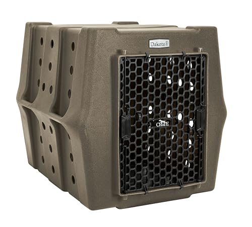 Dakota 283 Canine Rough and Tough Economy Dog Crate w/ Removable Two-Way Door - Heavy Duty Outdoor Kennel for Medium Breed Dogs (Coyote Granite, Intermediate) - color: Coyote Granite, size: Medium