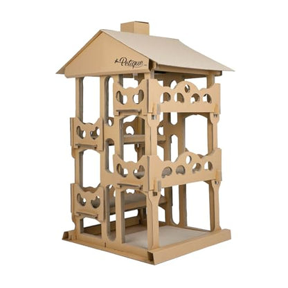 Petique Feline Chateau Cat House, Kraft, One Size (CH03010200) - style: Feline Chateau