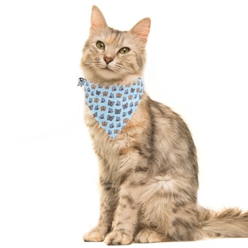 Cat Collar Breakaway with Cute Bow Tie Bandana and Bell Accessories Butterfly for Kitty Adjustable Safety - color: butterfly