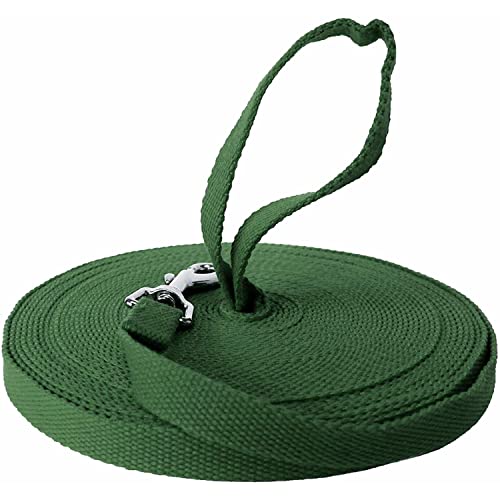 Downtown Pet Supply - Long Dog Leash - Dog Training Leash - Recall & Obedience Dog Training Tools - Nylon - 150 ft - Hunter Green Dog Leash - color: Hunter Green, size: 150 Foot
