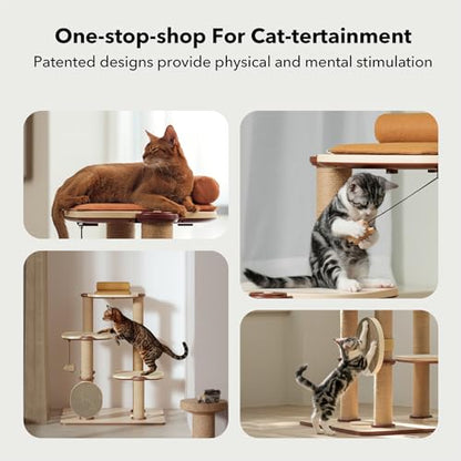 PETLIBRO Infinity Cat Tree Tower for Indoor Cats, Modular Design with Cat Bed, Toy, Felt Pads, Sisal Scratching Posts, 2-Second Setup, Sturdy Multi-Level Activity Center Cat Condo for Any Room