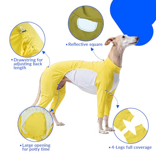 Dog Sun Shirt UV Protection, 2-in-1 Flexible Coverage Dog UV Shirt for Heat Management, Breathable Mesh and Cool Silk Touch Material Keep Pet Cooling Summer Smooth Pajamas Yellow XL - color: Yellow, size: XL