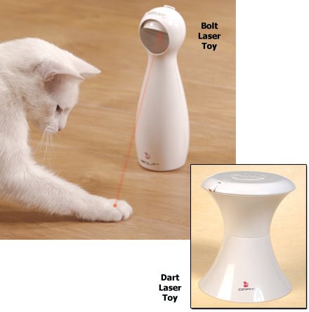 PetSafe Bolt Automatic Laser Light Cat Toy - Interactive Laser Toy - Encourages Exercise - Hands Free or Manual Play - Adjustable Mirror - Battery Operated - Safe for Cats - style: Bolt