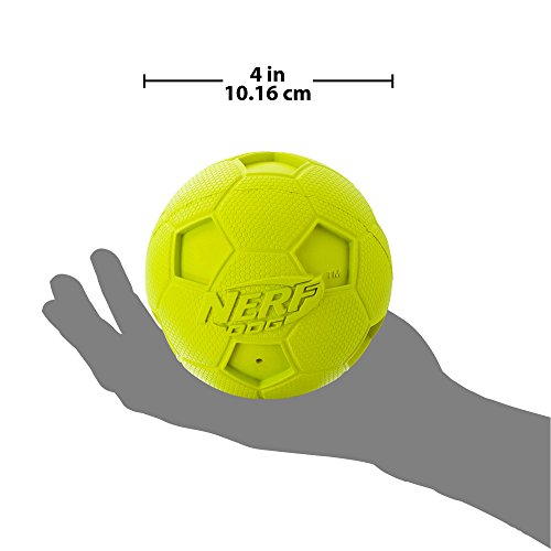 Nerf Dog 4in Soccer Squeak Ball Green, Dog Toy, Model Number: 2172 - color: Green, size: 4-inches