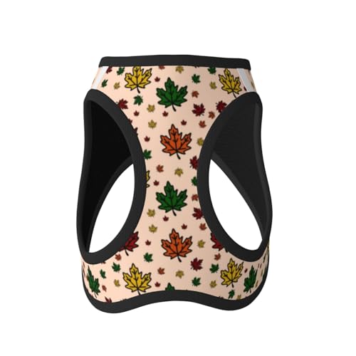 Maple Leaves Pet Harness Escape Proof Dog Harness Adjustable Mesh Padded Reflective Dog Vest Harness and Leash Set Medium - color: Style 2, size: Medium