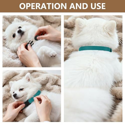 Small Dog Collar 2 Pack Collar for Kitten Adjustable Length 10.6" to 17.1" - color: Teal Blue